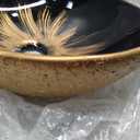 Ceramic Bathroom Vessel Sink Oval Bathroom Sink Above Counter Vessel Sinks for Bathrooms Vintage Gold Bowl Small Vessel Sink with Faucet and Drain Combo, 13.2x16x5.5 inches