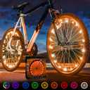 Activ Life 2-Tire Pack LED Bike Wheel Lights with Batteries Included, Get 100% Brighter and Visible from All Angles for Ultimate Safety and Style (Orange)