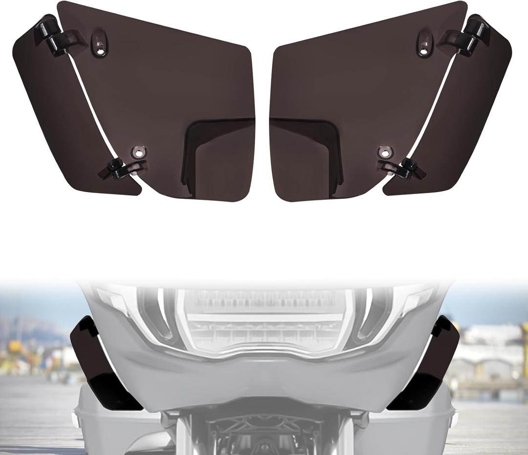 Wind Deflector Air Deflector for Road Glide 2024+, Adjustable Side Wings Wind Shield Air Fairing for Harley Touring CVO Road Glide FLTRXSE 2023-2026 FLTRX 2024-2026 FLTRXL Accessories,Smoked
