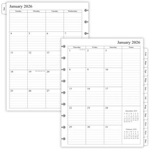 newestor 2025-2026 Planner Refills for Happy Planner Classic Size, Monthly Pages, Oct 2025 - Dec 2026, 9-Disc Punched, 7" x 9-1/4"