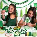 HABDJILTY 36PCS St Patrick's Day Crafts Kit,Paper Shamrock Suncatchers, Window Stained Glass Effect Art Supplies,St Patrick's DIY Kits for Holidays Party Home Classroom Crafts Creative Activities