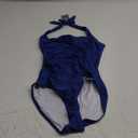 Eomenie Women One Piece Tummy Control Swimsuit Halter Scallop Trim Bathing Suits 1 Piece Vintage Ruched Slimming Swimwear, S