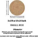 Hand Woven Jute Area Rug - 2' Round - Rustic Beige Reversible Farmhouse Rugs for Living Room, Bedroom, Kitchen - Vintage Natural Braided Entry Floor Dcor Circle Boho Small Round Rugs 2 feet