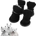 Snow Boots for Dogs, Dog Booties for Small Dogs, Cat Snow Boots, Dog Booties Anti Slip Black Size 1