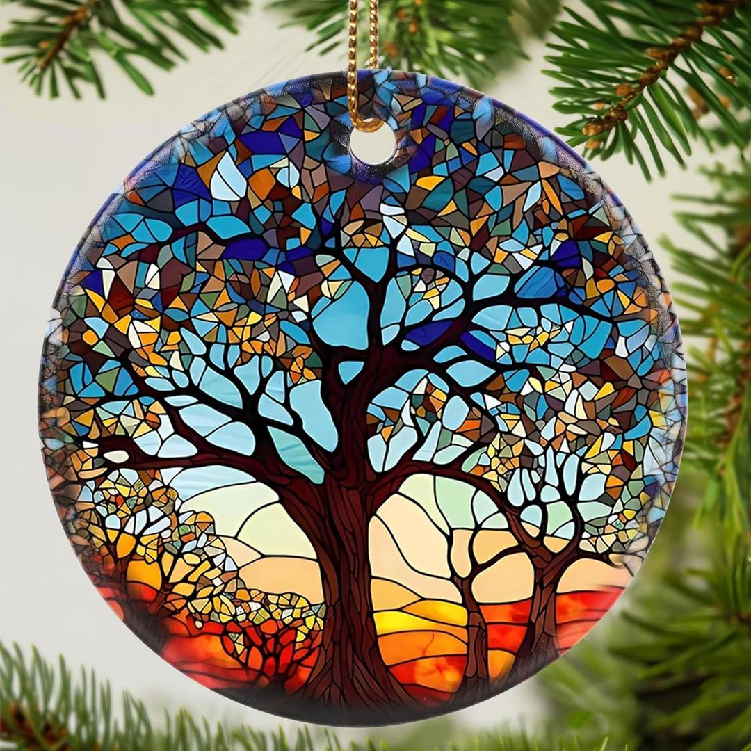 2 x Tree of Life Christmas Ornament - Hanging Keepsake Decor (Multi Color)