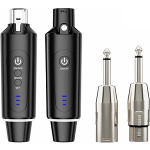 Arvitek Wireless XLR Microphone Transmitter Receiver 2.4Ghz, XLR System Mic Adapter for Dynamic Microphone, Audio Mixer, Electric Guitar Bass, 48V Phantom Power for Condenser Mic, 160ft Range