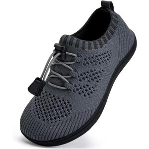 WateLves Water Shoes for Toddler Little Kid Minimalist Wide Barefoot Zero Drop Sole Splay Naturally Aqua Sneakers Boys Girls (Dq/Dark Gray), Size: 6 Wide Toddler