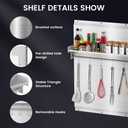 30"x30" Stainless Steel Stove Backsplash Range Backsplash with Shelf & Knife Holder Kitchen Wall Splash Guard with Pre-Drilled for Easy Installation & Easy Clean