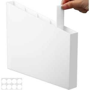 Honeydak Acrylic Straw Holder Cupboard Straw Organizer for Cabinet Door Different Heights Straws Dispenser Adhesive Reusable Storage for Counter for Kitchen Counters and Cupboards(White)