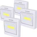 TBTeek Closet Light, Super Bright, Battery Operated, Stick Anywhere, 200 LM Cob Led Lamp, Light Switch Nightlight, Tap Lights for Closet, Shed, Attic, Emergency (4 Pack)