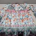 R.Vivimos Womens Long Sleeve Floral Casual Print Cotton Mini Tunic Dress (Green, M)