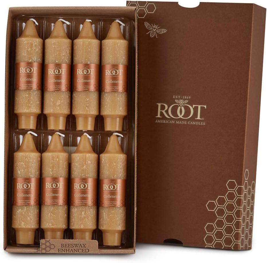Root Candles Unscented Dinner Candles Premium Beeswax Blend Boxed Candle Set, 5-Inch, Beeswax, 6-Count