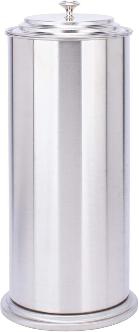 JS Jackson Supplies Free Standing Extra Large Toilet Paper Holder - Stainless Steel (1 Pack)