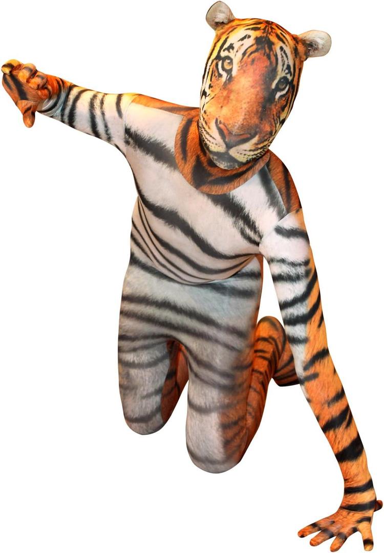 Morphsuits Kid Tiger Costume, Animal Costume for Kids, Character Dress-Up for Halloween and Parties (Large)