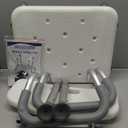 HOMLAND Shower Chair for Inside Shower with Arms and Back, 500 lbs Heavy Duty Shower Seat for Bathtub, Height Adjustable Safety Bath Seat for Elderly, Adults, Handicap and Disabled, White