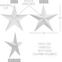 VHC Brands Patriotic Metal Star Distressed 36x36, Independence Day Decor, Decorative Wall Hanging, Rustic Farmhouse Decorations, Bright White, Black
