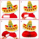 Fancy Land Fiesta Honeycomb Table Centerpiece Mexican Party Decorations Cinco De Mayo Honeycomb Centerpiece for Mexican Themed Decor Supplies 5 Packs