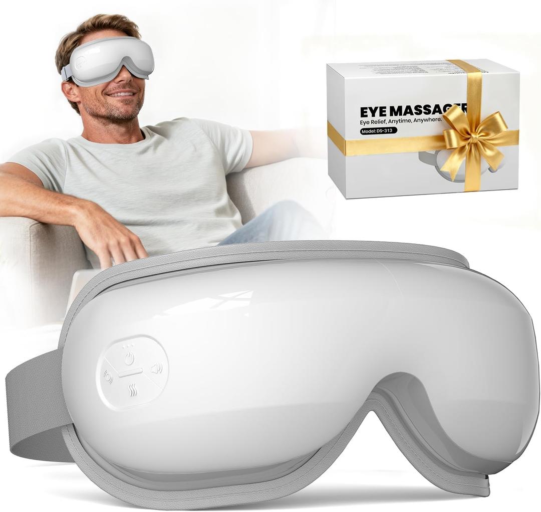 Eye Massager, Heated Eye Mask for Migraines/Strain/Dry Eyes Relief, Smart Sleep Mask with Heat & Bluetooth Music, Mothers Day Gifts for Mom, Birthday Gifts for Women Men