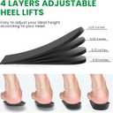 Adjustable Heel Lift Inserts for Shoes - Bukihome Orthopedic Shoe Lift for Uneven Legs 4 Layers Height Increase Insole for Heel Pain,Heel Spur,Achilles Tendonitis,Black,Large