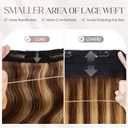 MY-LADY Wavy Halo Hair Extensions Real Human Hair for Women Medium Brown & Dark Blonde Clip in Remy Hairpiece with Adjustable Invisible Wire 18 Inch 65G