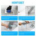 SZHLUX 32" Live Animal Cage Trap, Heavy Duty Folding Raccoon Traps, Humane Cat Trap for Stray Cats, Raccoons, Squirrel, Skunk, Mole, Groundhog, Armadillo, Rabbit, Catch and Release