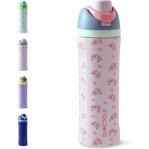 DLOCCOLD Insulated Stainless Steel Water Bottle with Straw for Sports, Travel, and School, 24 oz Sports Water Bottle, Leak-Proof Thermos BPA-Free