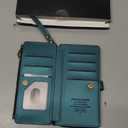 Defencase Compatible with iPhone 11 Pro Max Case Wallet with RFID Blocking Card Holder for Women Men, PU Leather Magnetic Snap Flip Zipper Strap Wallet Phone Case Fit for iPhone 11 Pro Max, Blue Green