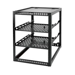 Tecmojo 16U Open Frame Network Rack for IT & AV Gear, AV Rack Floor Standing or Wall Mounted,with 2 PCS 1U Rack Shelves & Mounting Hardware,Network Rack for 19" Networking,Audio and Video Device