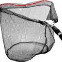 ZENFUN 2 Pack Fishing Net with Telescopic Pole Handle, Fish Landing Net with Sturdy Collapsible Handle, Folding Nylon Mesh Landing Net for Saltwater and Freshwater, Extend to 51 in(Black, White), Large