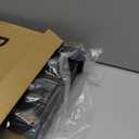 Free Standing Foldable Dog Gate, 16.5" High Step-Over Metal Short Pet Gate, Up to 48" Wide Puppy Fence for Stairs and Doorways, Indoor & Outdoor Use, No Drilling and No Assembly, Black