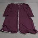 Ekouaer Nightgowns for Women Button Down Sleepshirt Long Sleeve Nightshirt V Neck Pajama Dress Nightdress with Pockets Purple Red M