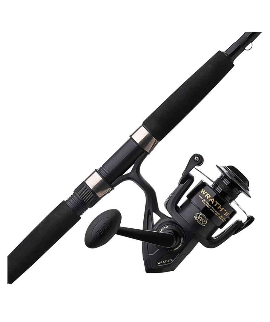 Penn Wrath II Spinning Reel and Fishing Rod Combo, 2500 Size Reel - 6'6" - Medium Light - 2pc