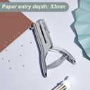 Chumia 1 Pcs Heavy Duty Hole Punch 2" Long Reach 1/8 Inch Paper Single One Hole Puncher Deep Throat Reduced Effort Hand Held Alloy Punch for ID PVC Cards 5 Inch Tall 25 Sheet Capacity