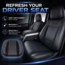 NLQR Front Driver Bottom Replacement Perforated Seat Cover Charcoal Black Microfiber Leather Compatible with Ford F150 SVT 2010 2011 2012 2013 2014