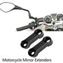 Watris Veiyi Motorcycle Mirror Extenders - Aluminum Alloy Adapter for Rearview Mirrors with M10 or M8 Mounting Apertures