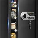 5.2 Cuft Large Fire and Waterproof Safe Home, Digital Safe Box Fireproof Waterproof with Spare Keys, Alarm System and 3 Removable Shelves, Home Safes Document Box with Combination Lock for Valuables