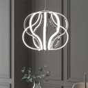 Modern LED Chandelier, Chrome Hanging Pendant Lights, Easy Install Suitable for Dining Room Living Room Bedroom Kitchen and Corridor (10 Light, Silver)