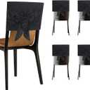 4 PCS Halloween Chair Covers, Spider Web Lace Bows, Chair Back Decor for Party, Halloween Home Decorations (Black Bows) (Set of 4)