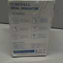 TUREWELL Water Flossing Oral Irrigator, 600ML Dental Cleaner 10 Adjustable Pressure, Electric Oral Flosser for Teeth/Braces, 8 Replacement Jet Tips for Family (White)