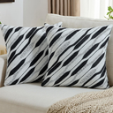 FUTEI Black White Decorative Throw Pillow Covers 20x20 Inch Set of 2,Soft Geometric Textured Faux Cashmere Cushion Case,Modern Home Decor for Couch Bed Living Room