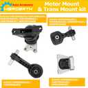 Set of 4 Engine Motor and Trans Mount Compatible with 2006-2011 Honda Civic 1.8L Automatic Transmission, Replace OE A4530 A4534 A4543 A4546