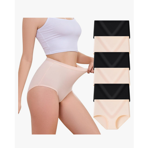 Womens Underwear Pack,C Section High Waisted Tummy Control Moisture-Wicking Brief Underwear,No Show Seamless Panties 6Packs L