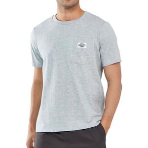 NORTHYARD Men's Cotton Shirts Heavyweight Short Sleeve Casual T-Shirts with Chest Pocket Work Wear (Gray, M)