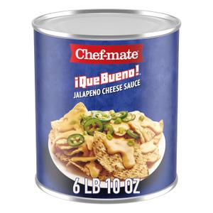 Chef-mate Que Bueno Spicy Nacho Cheese Sauce, Jalapeno Queso, Canned Food, (#10 Can Bulk)