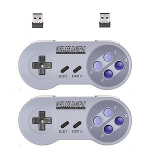 ZAMPAM 2 Pack 2.4GHz Wireless USB Controller Compatible with SNES Games & Nintendo Switch 1, Retro USB Gamepad for Windows PC, Mac, Linux, Raspberry Pi, RetroPie Classic Design, Plug & Play