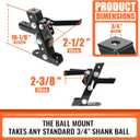ECOTRIC Heavy Duty Adjustable Lawn Mower Trailer Towing Hitch, Garden Tractor Hitch Steel Compatible with John Deere Cub Cadet Craftsman