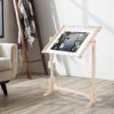 Adjustable Embroidery Stand, 360 Degree Rotated Wooden Cross Stitch Frame Floor Stand Lap Table Craft Sewing Tool with Scroll Frame for Arts Crafts Sewing Needlework Supplies