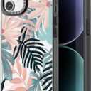 Compatible for iPhone 12 Case Cute Aesthetic - Durable Fashion Funny Phone Case - Girly Palm Tree Pattern Print Cover Design for iPhone 12 6.1" Black