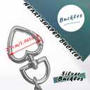 6 x Heart Shape Purse Chain Strap Extender,Crossbody Shoulder Bag Metal Chain Strap Extender (Black-White-Black 17cm)