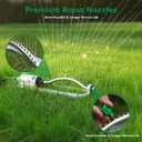 RESTMO Heavy Duty Oscillating Sprinkler with 18 Brass Nozzles, Stable Metal Base, Adjustable Flow & Width & Coverage, Lawn Sprinkler & Garden Sprinkler for Large Yard Irrigation